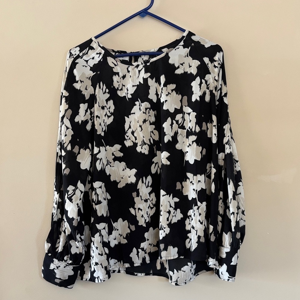 Maurices Black and White Floral Blouse